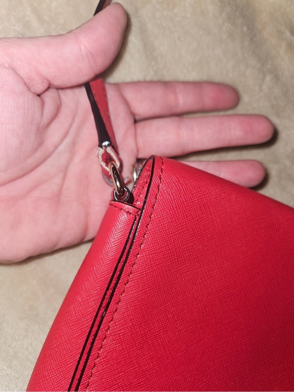 kate spade red crossbody with gold logo - Picture 13 of 14